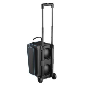 Bowling Ball Bag, 2 Ball Double Roller Bowling Bag with Wheels, Featuring a Separate Compartment for Shoes (Up To US Size 16) & Oversized Accessory Pocket, Retractable Handle Extends to 41.32 in