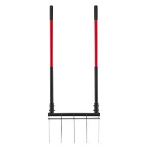 Broad Fork, 5-Tine Pitchfork with Dual Fiberglass Handles, Heavy Duty Garden Fork , Ergonomic U-Shaped Design Broadfork Hand Tiller, Gardening Tool for Composting Transplanting Aeration