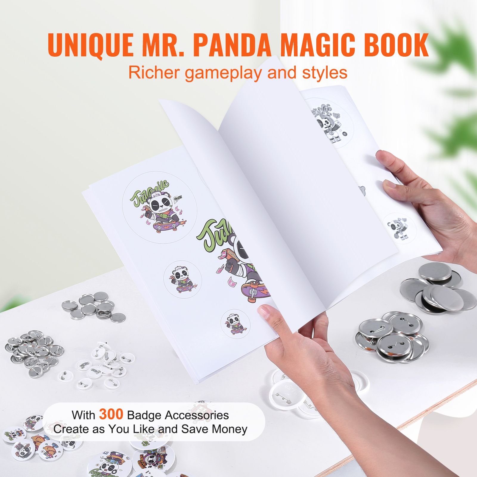 button maker 1125228 inch253258mm 3 in 1 pin maker with 300pcs button parts button maker machine with panda magic book ergonomic arc handle punch press kit for children diy gifts.jpg