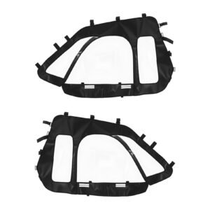 Cab Enclosure Upper Doors, Compatible with Polaris RZR XP 1000/XP Turbo 2014-2023, Soft Upper Doors, Windproof Upgraded Zipper UTV Soft Side Window Kit, Work with Side Mirrors and Windshields