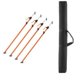 Cabinet Jack Support Pole, 4-Pack, 49.2-114.6 Inch Steel Telescopic Quick Support Rod, Adjustable 3rd Hand System up to 198 lbs Capacity for Installing Cabinets, Lifting Drywall, Cargo Bars