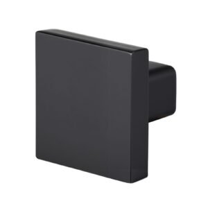 cabinet knobs, 10 pack, 1.18 inch black zinc alloy drawer pulls & door handles, square kitchen solid knobs dresser handles, cupboard hardware with screws for bathroom closet cabinets drawers