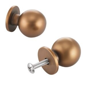 Cabinet Knobs, 12 Pack, 0.98 Inch Zinc Alloy Drawer Pulls Door Handles, Round Kitchen Dresser Solid Knobs Cupboard Hardware with Screws for Bathroom Closet Cabinets Drawers, Antique Brass Color
