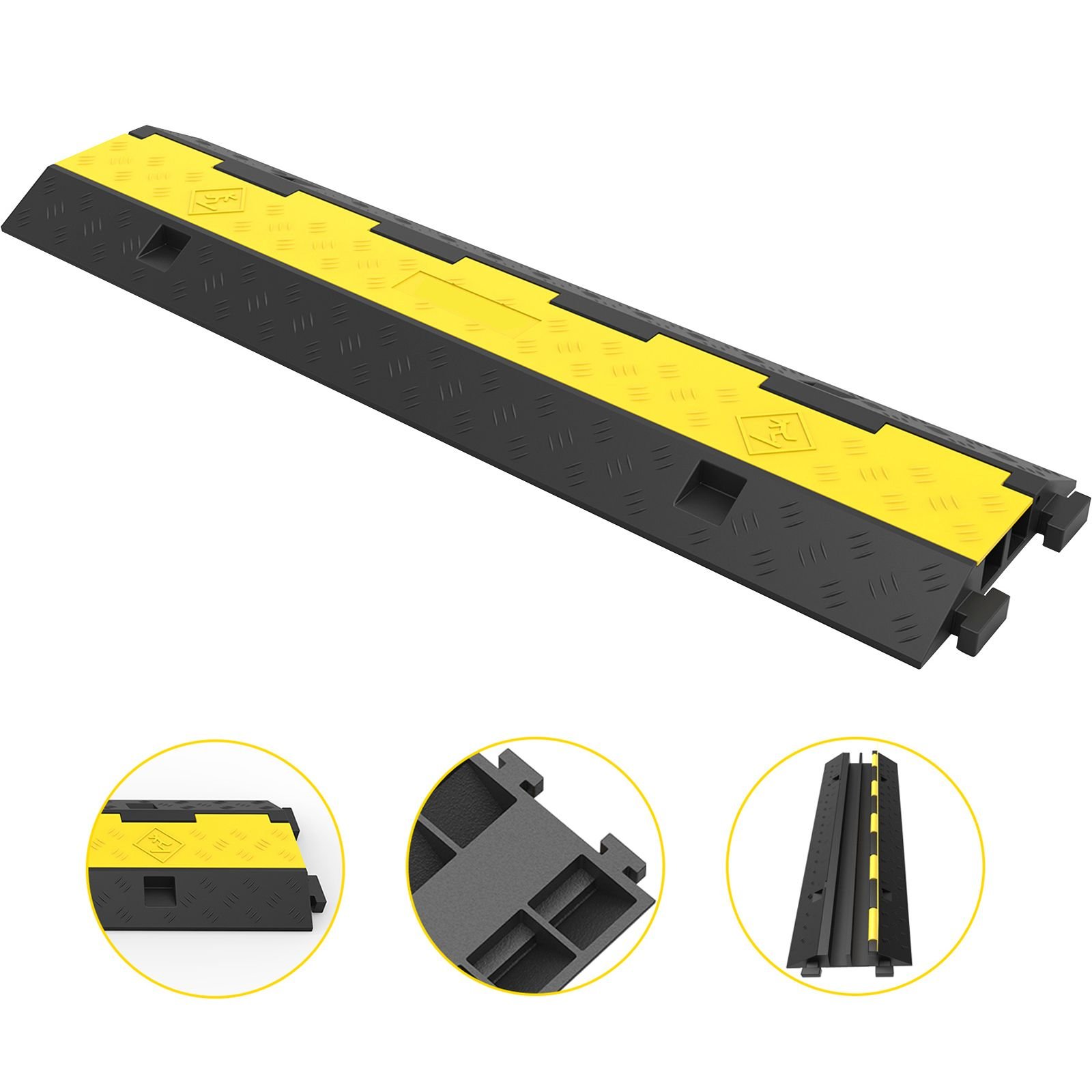 cable protector ramp 4 packs 2 channels speed bump hump rubber modular speed bump rated 11000 lbs load capacity protective wire cord ramp driveway rubber traffic speed bumps cable protector.jpg