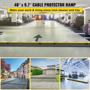 cable protector ramp 5 packs 2 channels speed bump hump rubber modular speed bump rated 11000 lbs load capacity protective wire cord ramp driveway rubber traffic speed bumps cable protector 1.jpg