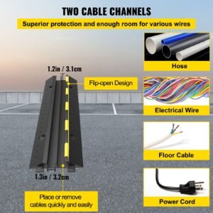 cable protector ramp 5 packs 2 channels speed bump hump rubber modular speed bump rated 11000 lbs load capacity protective wire cord ramp driveway rubber traffic speed bumps cable protector 2.jpg