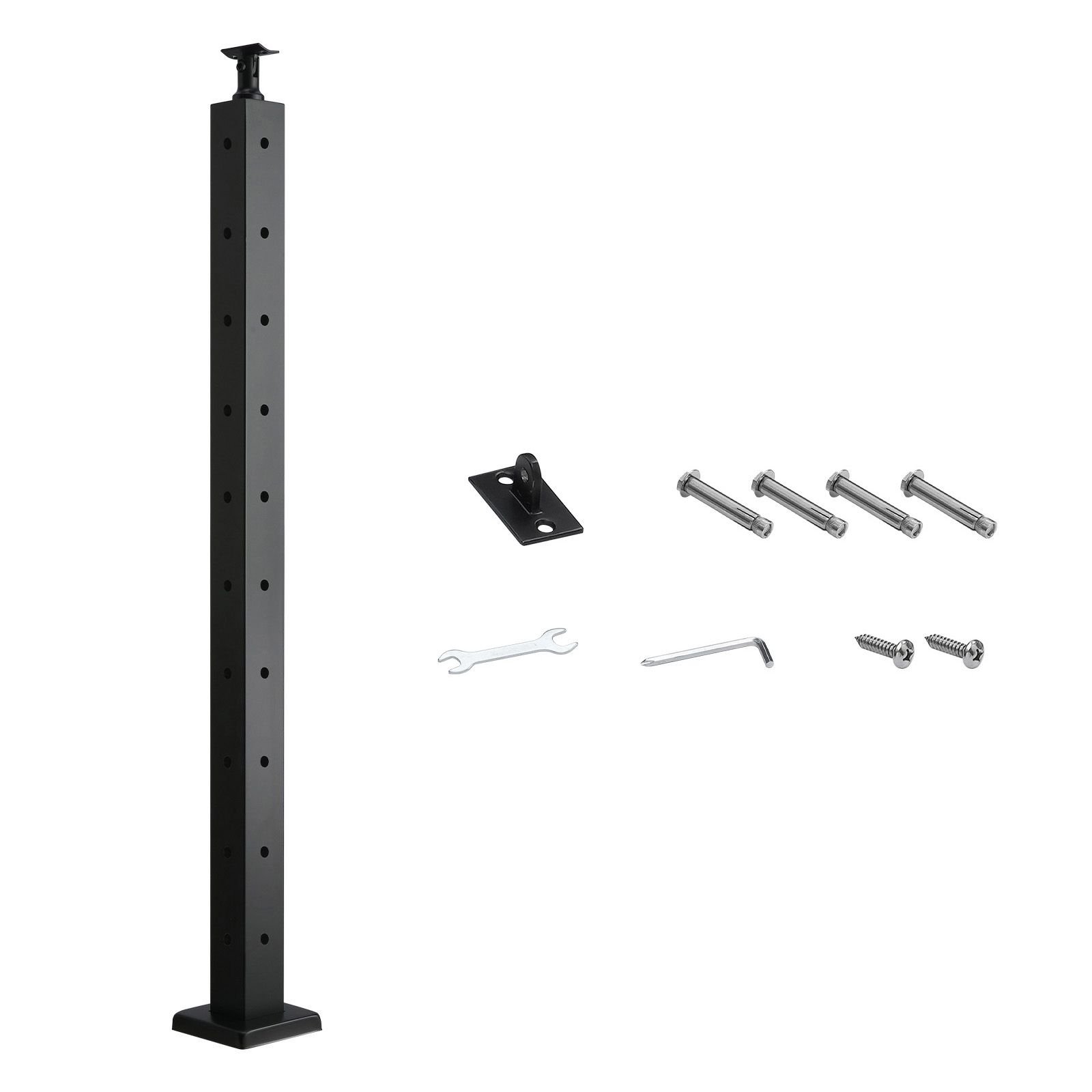 cable railing post 36x2x2 inch corner railing post with l shaped pre drilled holes stainless steel cable rail post with horizontal and curved bracket 1 pack black 1jzlgzxhs914zpbny001v0.jpg