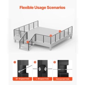 cable railing post 42x1x2 inch corner railing post with l shaped pre drilled holes stainless steel cable rail post with horizontal and curved bracket 1 pack black 1jzlgzxhs10607yxo001v0 2.jpg