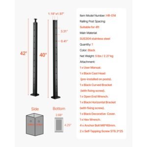 cable railing post 42x1x2 inch corner railing post with l shaped pre drilled holes stainless steel cable rail post with horizontal and curved bracket 1 pack black 1jzlgzxhs10607yxo001v0 3.jpg