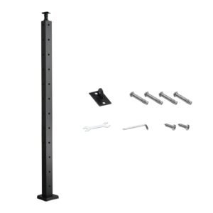 cable railing post 42x1x2 inch corner railing post with l shaped pre drilled holes stainless steel cable rail post with horizontal and curved bracket 1 pack black 1jzlgzxhs10607yxo001v0.jpg