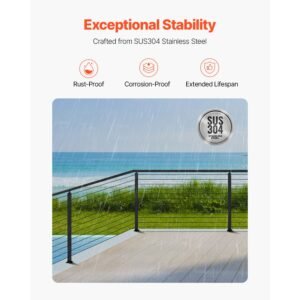 cable railing post 42x1x2 inch corner railing post with l shaped pre drilled holes stainless steel cable rail post with horizontal and curved bracket 1 pack black 1jzlgzxhs10607yxo001v0 4.jpg