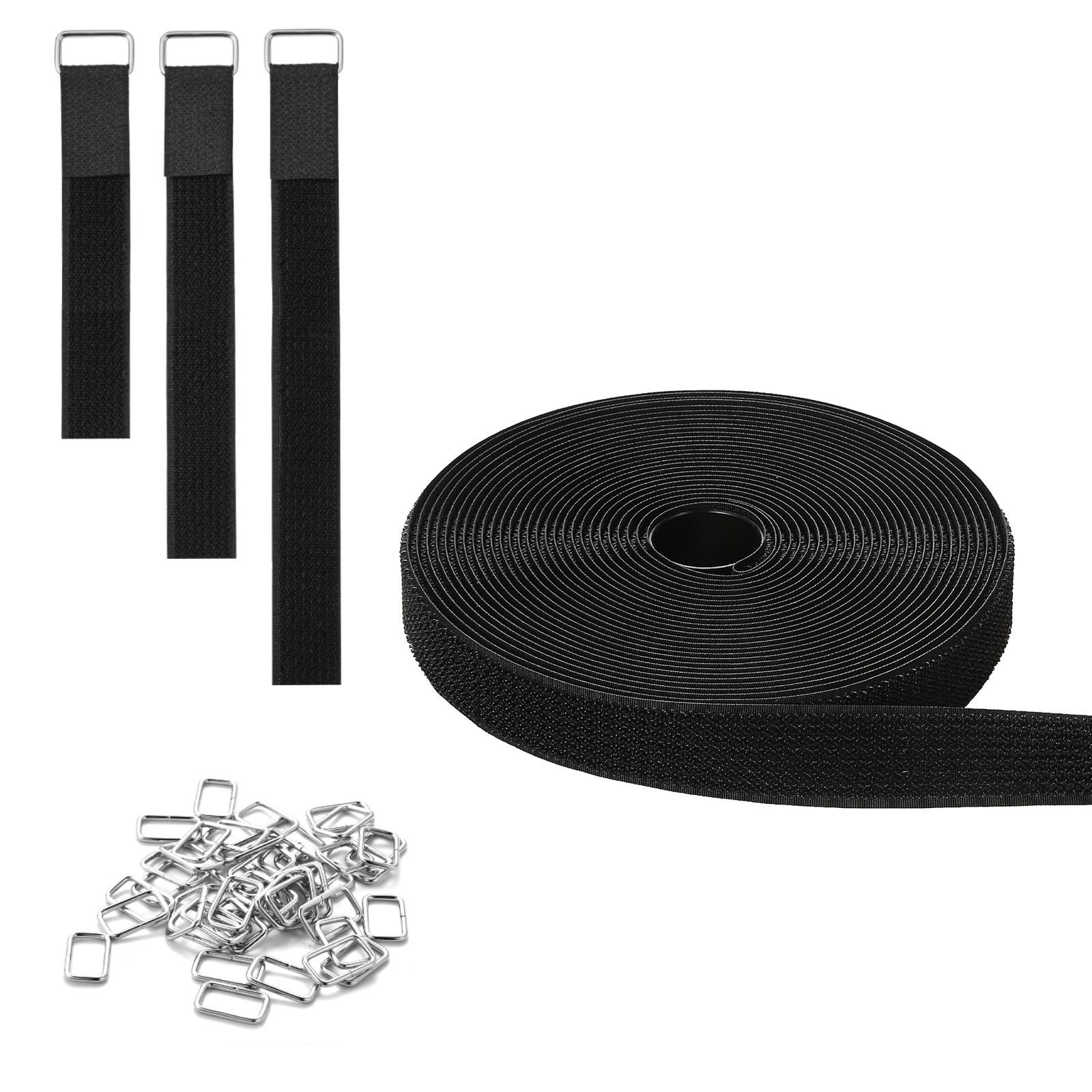 cable ties 3937 inch adjustable hook and loop straps with 50 metal buckles reusable velcro cords straps cut to length wire strap heavy duty nylon cord ties for organizer and management.jpg