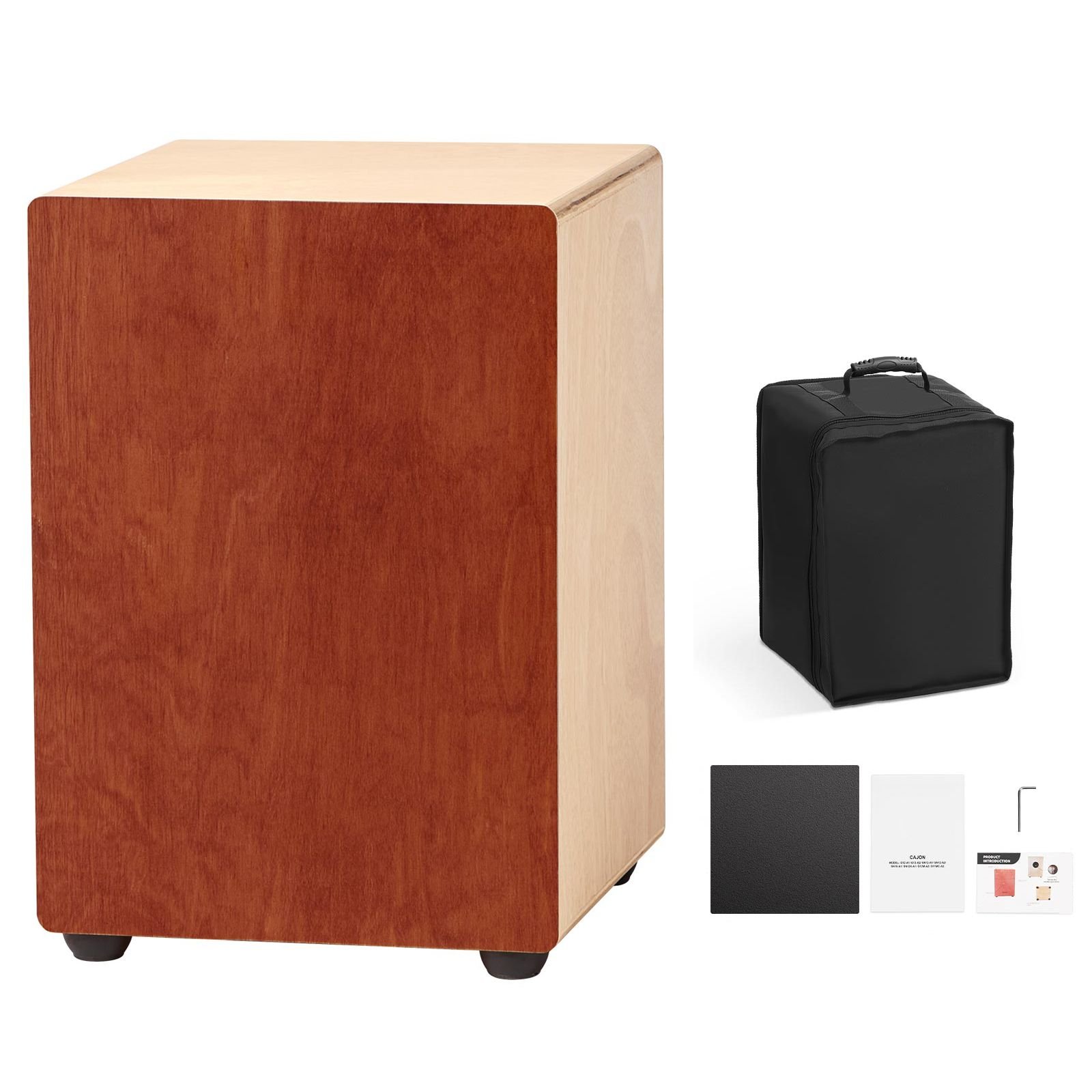 cajon box drum birch wood percussion instrument guitar strings with travel bag.jpg