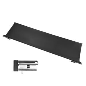 Camper Awning Fabric Replacement, 1" to 13', Weatherproof Durable Slide Topper Awning with Bracket, Heavy Duty Slide Topper Awning with Stainless Steel Material, Fit for RV & Motorhome(Black)