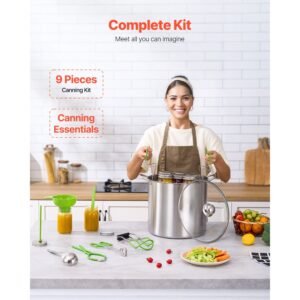 canning supplies starter kit 9 pieces stainless steel water bath canning kit for beginners canning tools set pot rack lid funnel tongs jar lifter wrench magnetic wand bubble propper 5.jpg