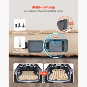 car air mattress fits tesla model y 2020 2024 inflatable car camping mattress flocking thickened blow up travel beds durable portable sleeping pad with built in pump 2 pillows beige 4.jpg