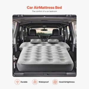 car air mattress fits toyota 4runner jeep wrangler inflatable car camping mattress flocking thickened blow up travel beds durable portable sleeping pad with built in pump 2 pillows gray 1.jpg