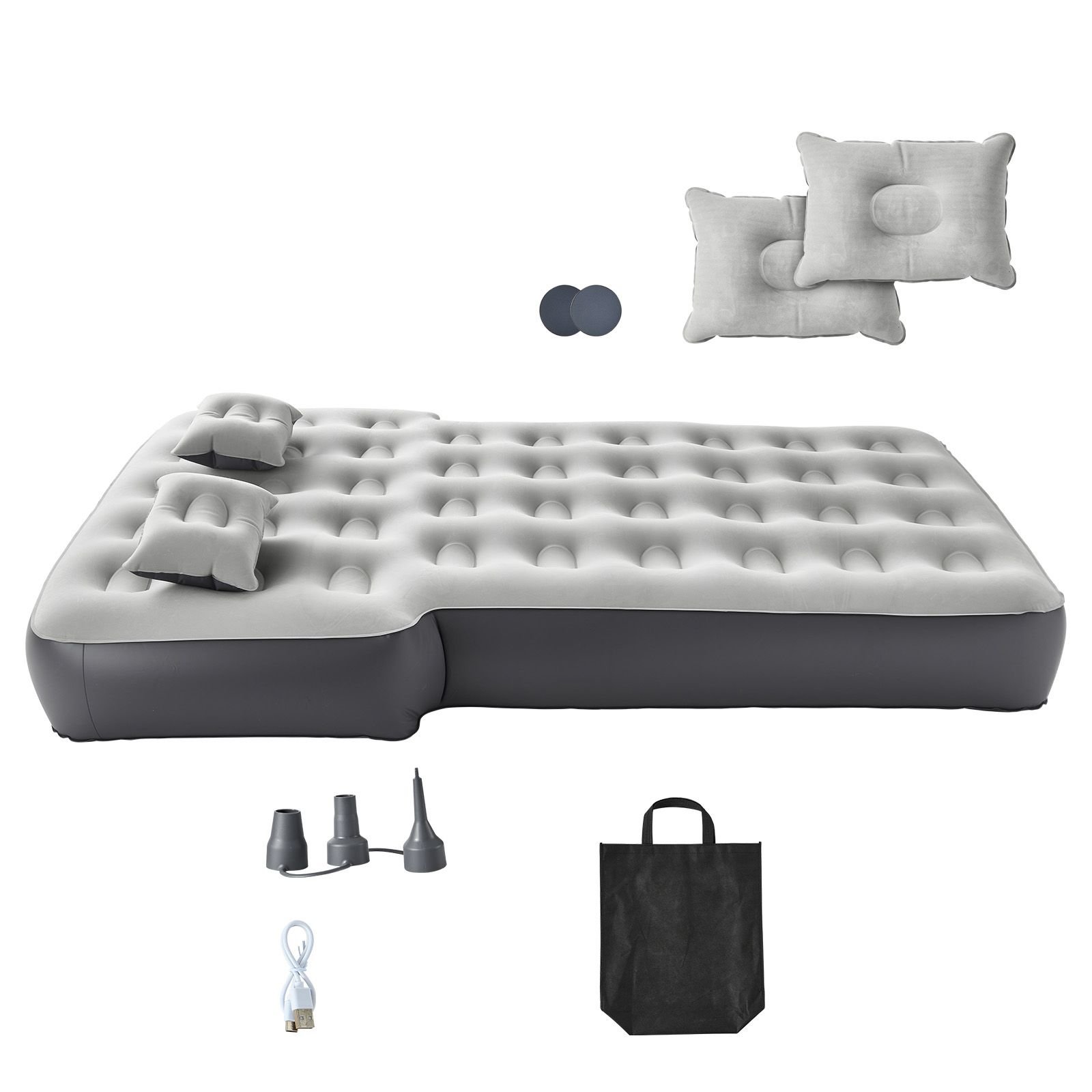 car air mattress fits toyota 4runner jeep wrangler inflatable car camping mattress flocking thickened blow up travel beds durable portable sleeping pad with built in pump 2 pillows gray.jpg