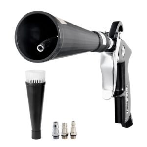 Car Cleaning Gun, 6-9.2 Bar High-Pressure Air Blow Gun with 2 Set Nozzles, 360° Rotating Nozzle for Complete Cleaning, Quickly Blasts Dirt and Dust from Surface, Work with 1/4 NPT Air Compressor