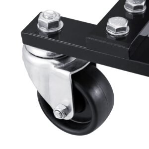 Car Dolly Rack, Storage Rack with 360° Rotatable Wheels, Hydraulic Ratchet Trolley Jack Stand Organizer, Jack Stands Holder Storage Rack, 4-Dolly Capacity, Compatible with Most Dollies