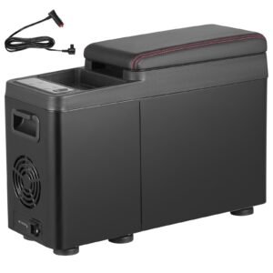 Car Refrigerator, 12 Volt Car Armrest Refrigerator Fridge, 8 L Single Zone Portable Freezer, -4-68 F Adjustable Range, 12/24V DC and 100-240V AC Compressor Cooler for Outdoor, Camping