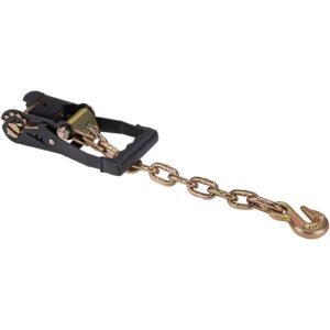 car tie down with chain anchors lasso style 2120 tire straps 5865 lbs working load 11023 lbs breaking strength with heavy duty ratchets for passenger car atv suv utv truck 4 pack.jpg