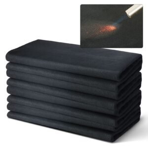 Carbon Felt Welding Blanket 4 Pack, 37" x 36" Flame Retardant Welding Blanket, Up To 1800 Fahrenheit Heat Resistant Blanket Set, Cuttable Carbon Fiber Fire Retardant Insulation Welding Mat Pad