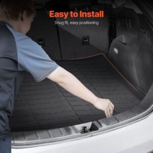 cargo mat compatible with ford edge 2015 2024 & ford edge st 2020 2024, precise fit trunk mat for suvs, tpe trunk protector replacement, black (1pcs)