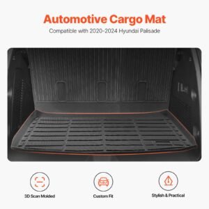 cargo mats compatible chevrolet tahoe & gmc yukon 2021 2024, custom fit tpe cargo liner set for suvs, trunk and rear back seat protector replacement, trunk mat and backrest mats