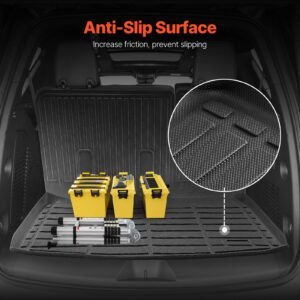 cargo mats compatible chevrolet tahoe & gmc yukon 2021 2024, custom fit tpe cargo liner set for suvs, trunk and rear back seat protector replacement, trunk mat and backrest mats