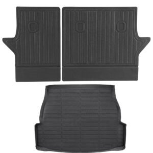 Cargo Mats Compatible with Toyota RAV4 2019-2024, Custom Fit TPE Cargo Liner Set for SUVs, Trunk and Rear Back Seat Protector Replacement, Black, Trunk Mat and Backrest Mats