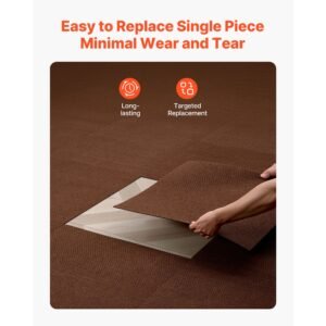 carpet tiles 24x24 inch, 20 pack peel and stick carpet square rug, self adhesive commercial floor soft padded for seamless cover 80sq.ft², easy diy replacement for living room office,dark brown