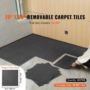 carpet tiles reusable 20x 20 carpet squares with padding attached soft padded carpet tiles easy install diy for bedroom living room indoor outdoor 20 tiles dark gray 1.jpg