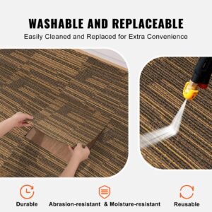 carpet tiles reusable 20x 20carpet squares with padding attached soft padded carpet tiles easy install diy for bedroom living room 12tiles mixed brown 5.jpg