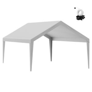 Carport Replacement Canopy Cover 13 x 20 ft, Garage Top Tent Shelter Tarp Heavy-Duty Waterproof & UV Protected, Easy Installation with Ball Bungees,Grey (Only Top Cover, Frame Not Include)