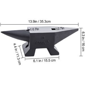 cast iron anvil 22 lbs10kg single horn anvil with large countertop and stable base high hardness rugged round horn anvil blacksmith for shaping bending 3.jpg