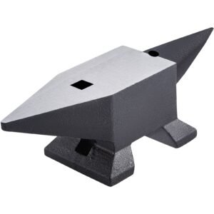 cast iron anvil 22 lbs10kg single horn anvil with large countertop and stable base high hardness rugged round horn anvil blacksmith for shaping bending 5.jpg