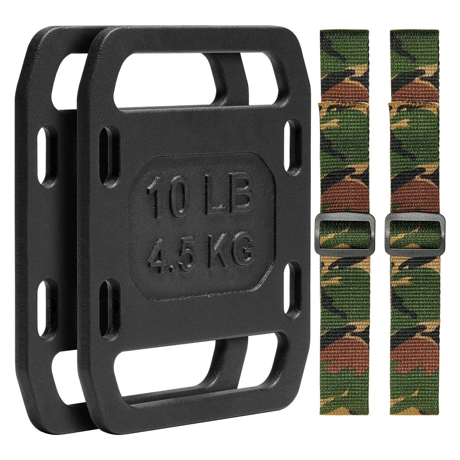 cast iron ruck weights 10lb pair ruck plate weighted weights for rucking adjustable ruck plate with straps for rucking swings squat strength training weightlifting fitness workout.jpg