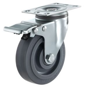 Caster Wheels, 5 Inch Heavy Duty Casters, Compatible with Insulated Food Pan Carrier, Set of 4 (2 Swivel with Brake, 2 Rigid)