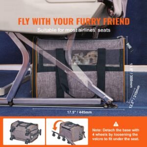 cat carrier with wheels airline approved rolling pet carrier with telescopic handle and shoulder strap dog carrier with wheels for pets under 22 lbs with 1 folding bowl grey 1.jpg