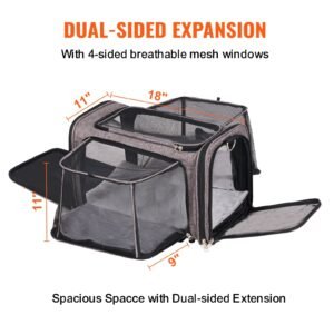 cat carrier with wheels airline approved rolling pet carrier with telescopic handle and shoulder strap dog carrier with wheels for pets under 25 lbs with 1 folding bowl grey 2.jpg