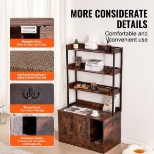 cat litter box enclosure hidden litter box furniture with 3 storage shelves wooden cat washroom indoor large cat house cabinet hidden fit most litter box 335l x 193w x 587h dark brown 5.jpg