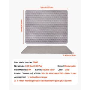 cat litter mat 30 x 24 in double layer litter box mat non slip urine proof litter trapping mats for indoor cats honeycomb design soft on paws washable large kitty mats for floor 3.jpg