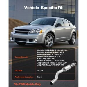 catalytic converter compatible with chrysler 200 sebringdodge avenger caliber journey jeep compass patriot 24l l4 front replacement oe 54735 stainless steel for exhaust gas purification 1.jpg