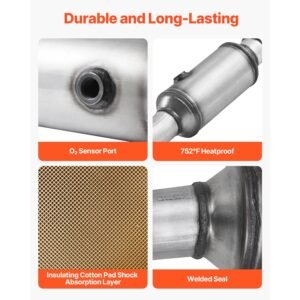 catalytic converter compatible with chrysler 200 sebringdodge avenger caliber journey jeep compass patriot 24l l4 front replacement oe 54735 stainless steel for exhaust gas purification 4.jpg