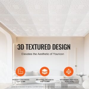 ceiling tiles 12 pack 24 x 24 in drop ceiling tiles premium pvc sheet easy installation cutting plastic glue up ceiling tile ceiling covering for homeoffice decoration white echo pattern 3.jpg