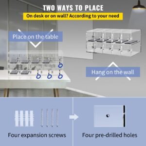 cell phone storage locker 10 slots acrylic material with door locks and keys wall mounted cabinet pocket office classroom gym box clear 4.jpg