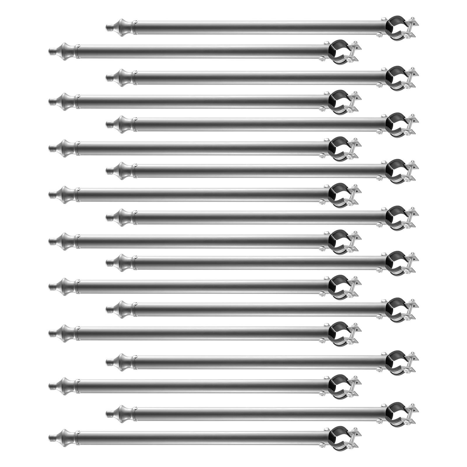 chain link fence extensions, 18 packs 27.4" extension height, galvanized post extender for 1.3" to 1.5" top of fence, u bracket, barbed wire extend arm for privacy, prevent dogs jumping out