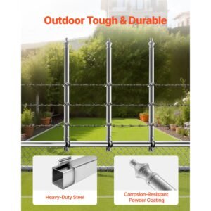 chain link fence extensions, 18 packs 27.4" extension height, galvanized post extender for 1.3" to 1.5" top of fence, u bracket, barbed wire extend arm for privacy, prevent dogs jumping out