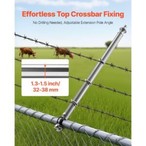 chain link fence extensions, 18 packs 27.4" extension height, galvanized post extender for 1.3" to 1.5" top of fence, u bracket, barbed wire extend arm for privacy, prevent dogs jumping out